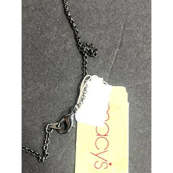 Crystal Leaf Gold-tone Pendant Necklace, 14" drop - Picture 6 of 10